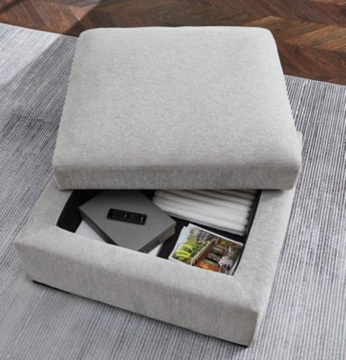Gabyleigh Ottoman With Storage - Gray Storage Ottoman modern furniture Contempo Furniture