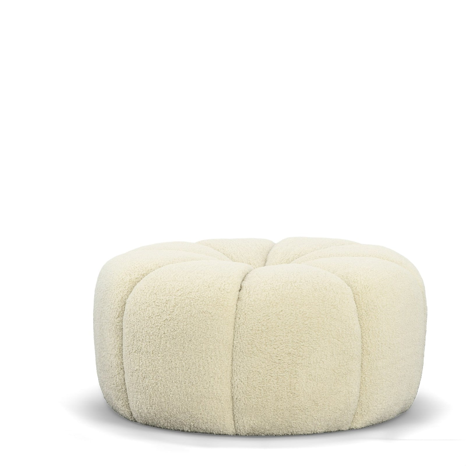 Gadson - Contemporary White Sherpa Ottoman