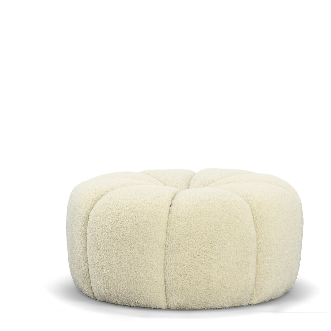 Gadson  Contemporary White Sherpa Ottoman