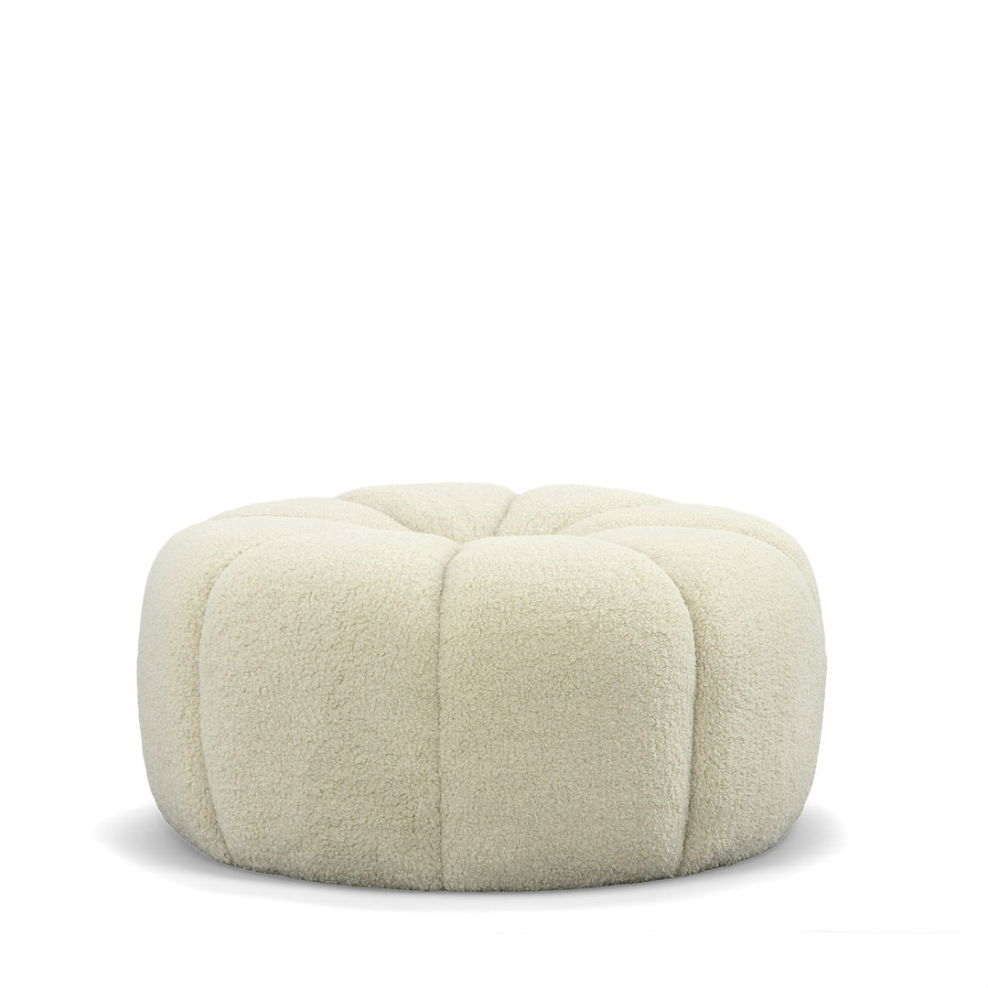 Gadson - Contemporary White Sherpa Ottoman