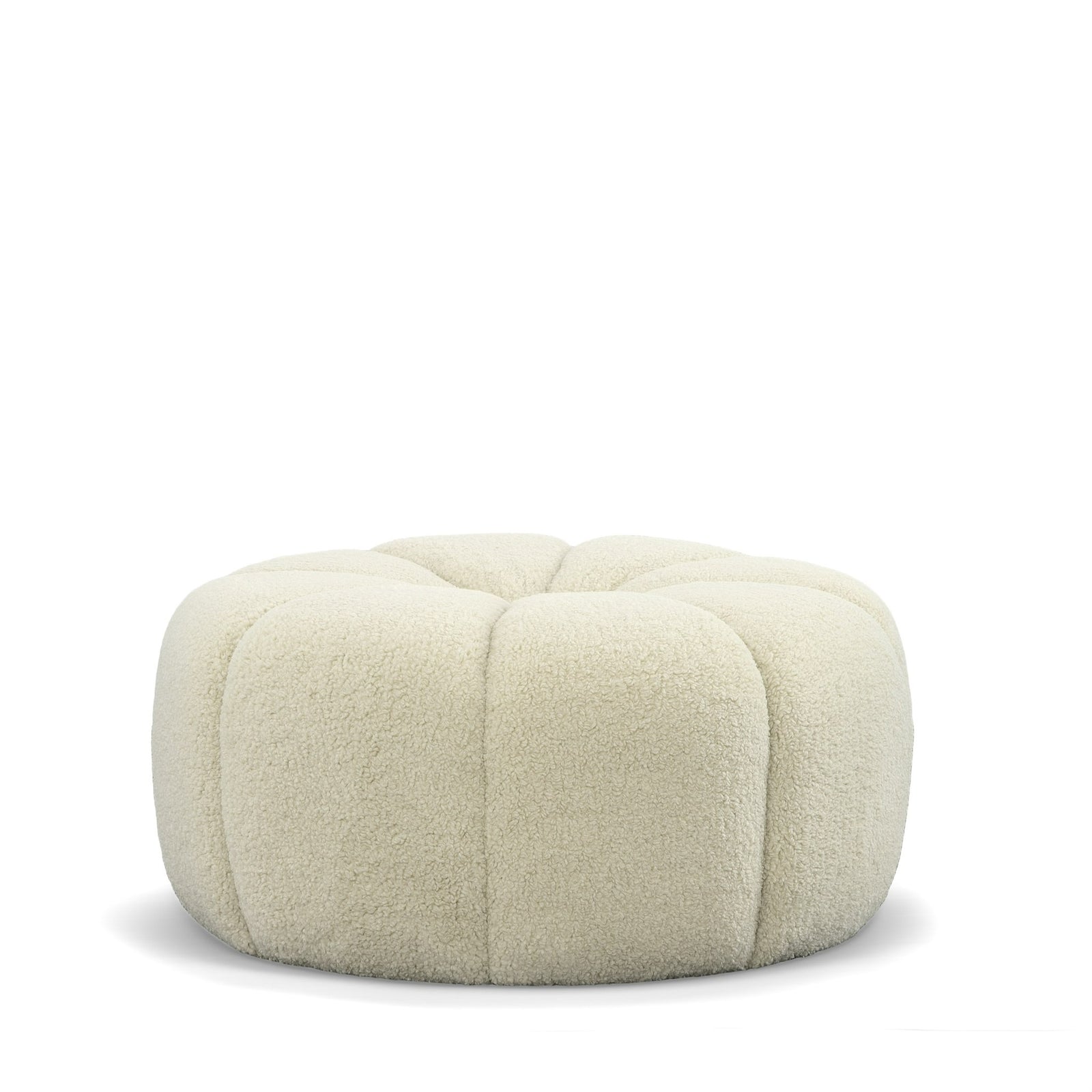 Gadson - Contemporary White Sherpa Ottoman