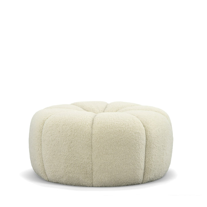 Gadson  Contemporary White Sherpa Ottoman