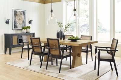 Galliden Dining Arm Chair - Black Chair Set modern furniture Contempo Furniture