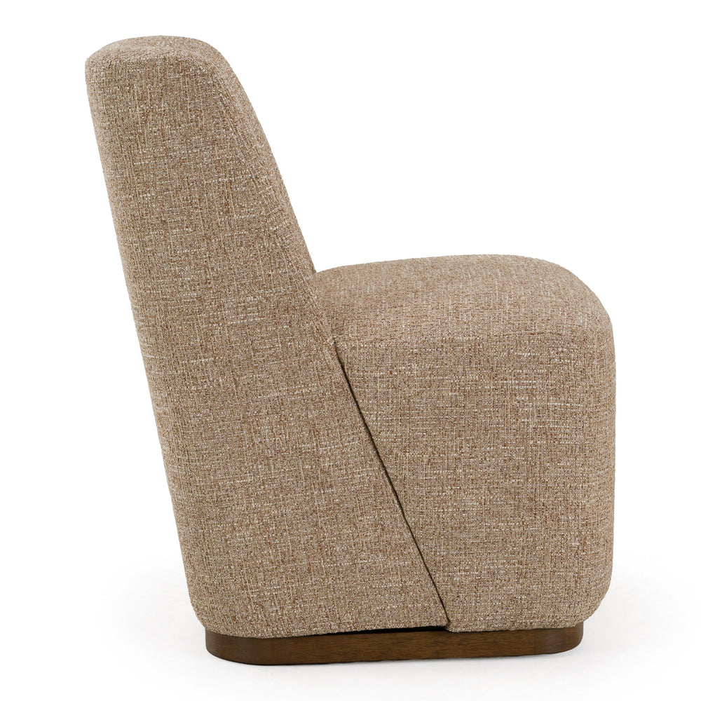 Galloway - Modern Beige Fabric + Walnut Dining Chair with Casters (Set of 2)