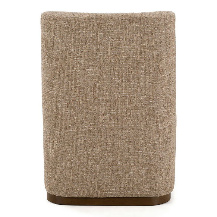 Galloway - Modern Beige Fabric + Walnut Dining Chair with Casters (Set of 2)