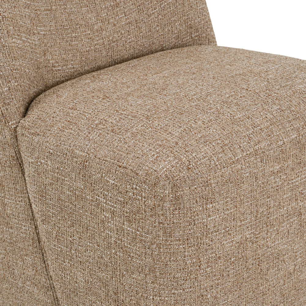 Galloway - Modern Beige Fabric + Walnut Dining Chair with Casters (Set of 2)
