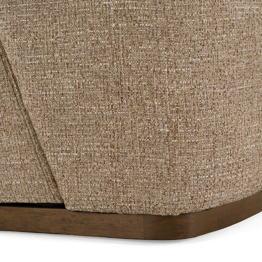 Galloway - Modern Beige Fabric + Walnut Dining Chair with Casters (Set of 2)