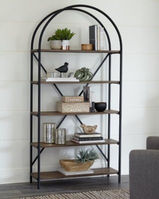 Galtbury Bookcase - Dark Brown Etageres modern furniture Contempo Furniture