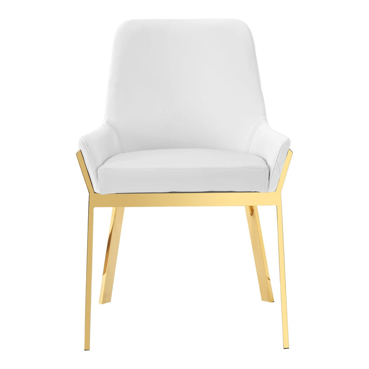 Ganon - Modern White &amp; Gold Dining Chair