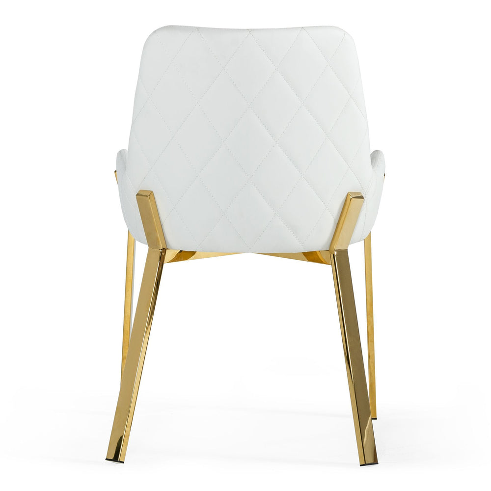 Ganon - Modern White & Gold Dining Chair - View 11