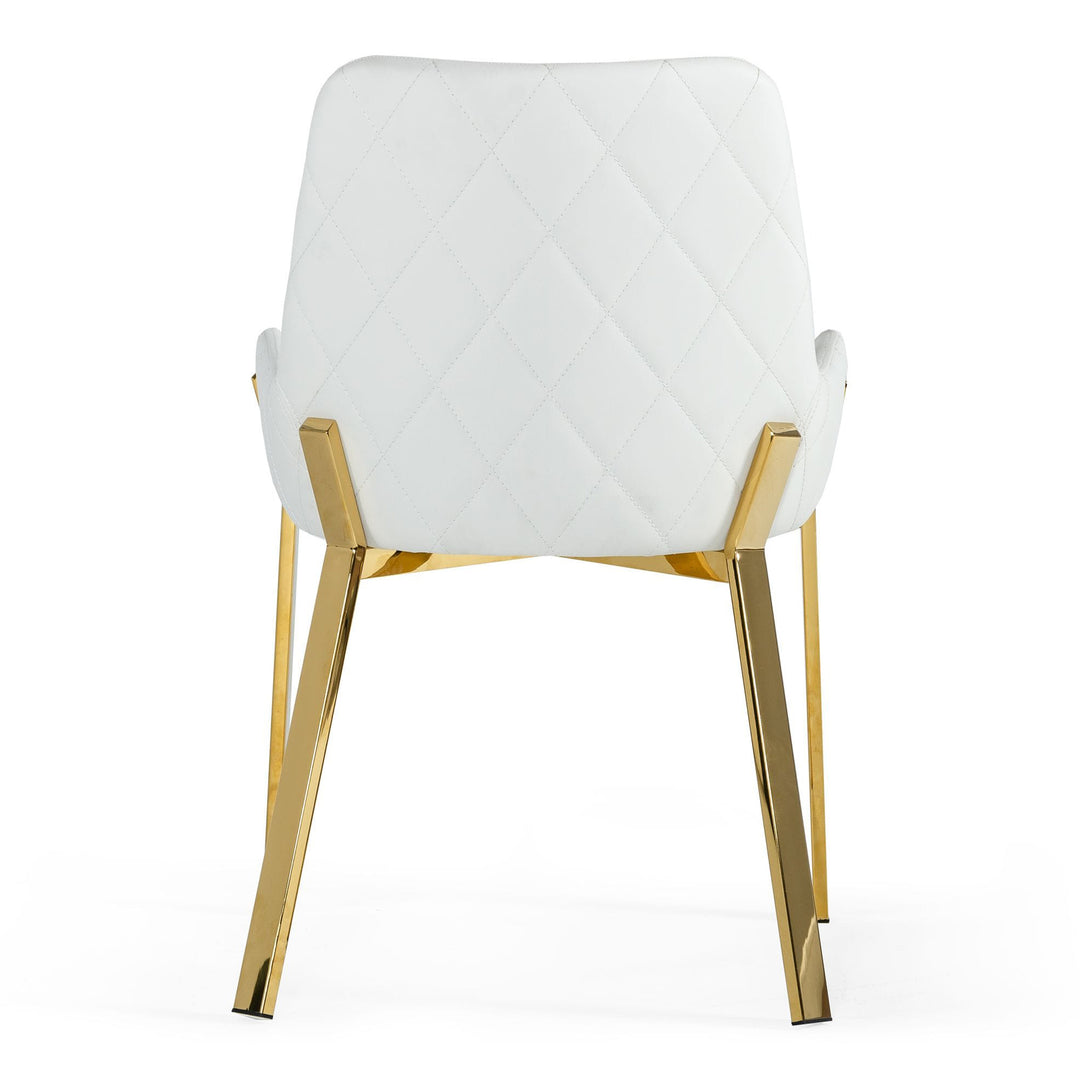 Ganon - Modern White & Gold Dining Chair