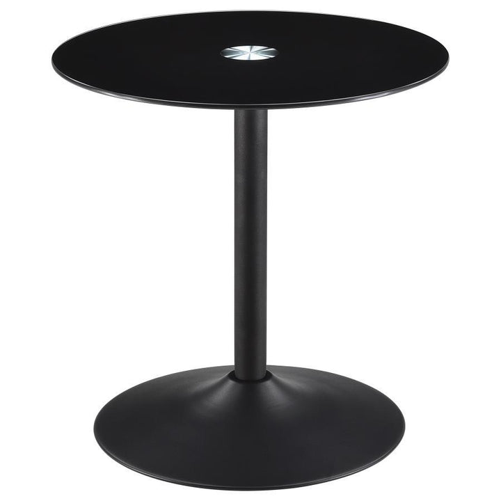Ganso - 2 Piece Round Glass Top Coffee And End Table Set - Black Table Set modern furniture Contempo Furniture