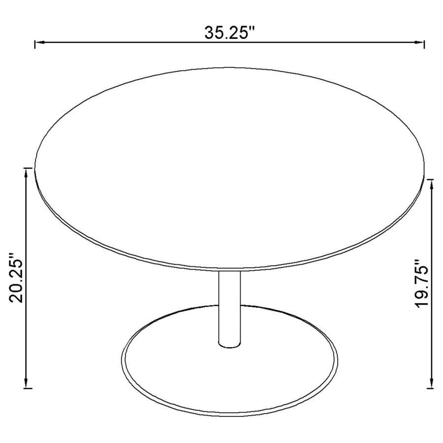 Ganso - 3 Piece Round Glass Top Coffee And End Table Set - Black Table Set modern furniture Contempo Furniture