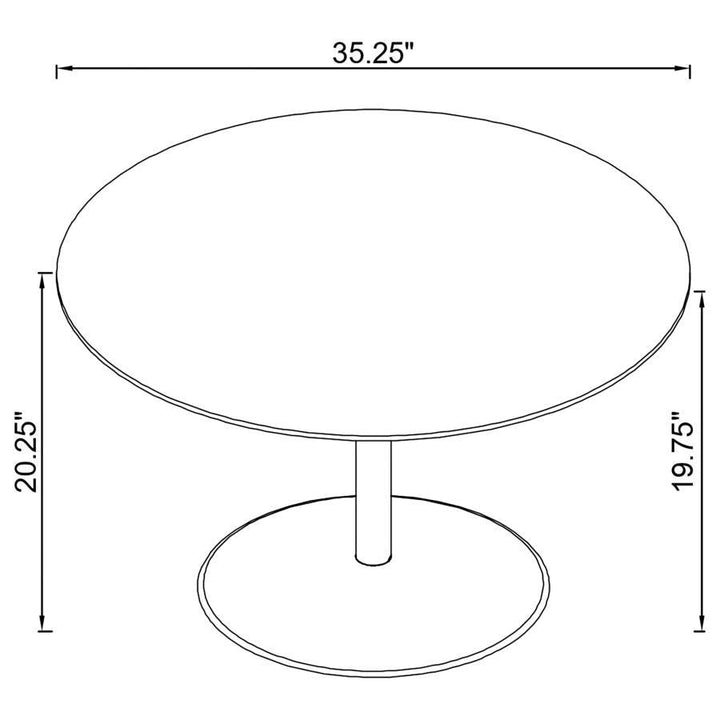 Ganso - Round Metal Coffee Table With Tempered Glass Top - Black Coffee Table modern furniture Contempo Furniture