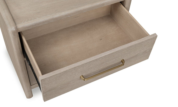 Gardenia 2 Drawer Oak Wood Nightstand in Chai Nightstand modern furniture Contempo Furniture