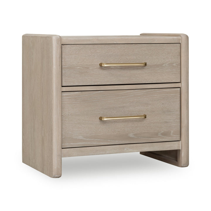 Gardenia 2 Drawer Oak Wood Nightstand in Chai Nightstand modern furniture Contempo Furniture