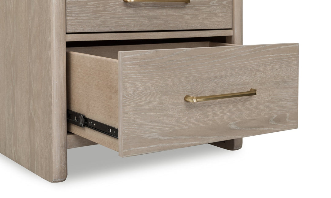 Gardenia 2 Drawer Oak Wood Nightstand in Chai Nightstand modern furniture Contempo Furniture