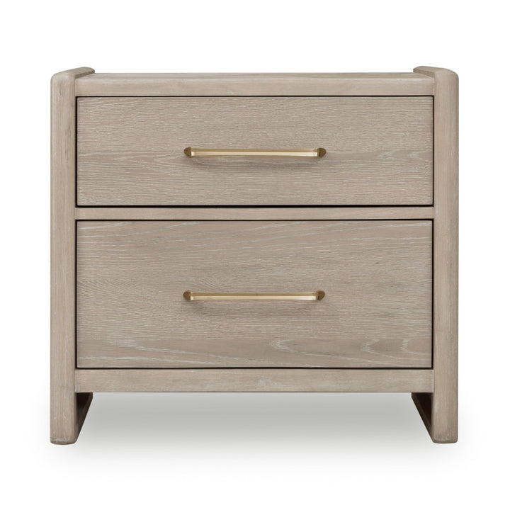 Gardenia 2 Drawer Oak Wood Nightstand in Chai Nightstand modern furniture Contempo Furniture