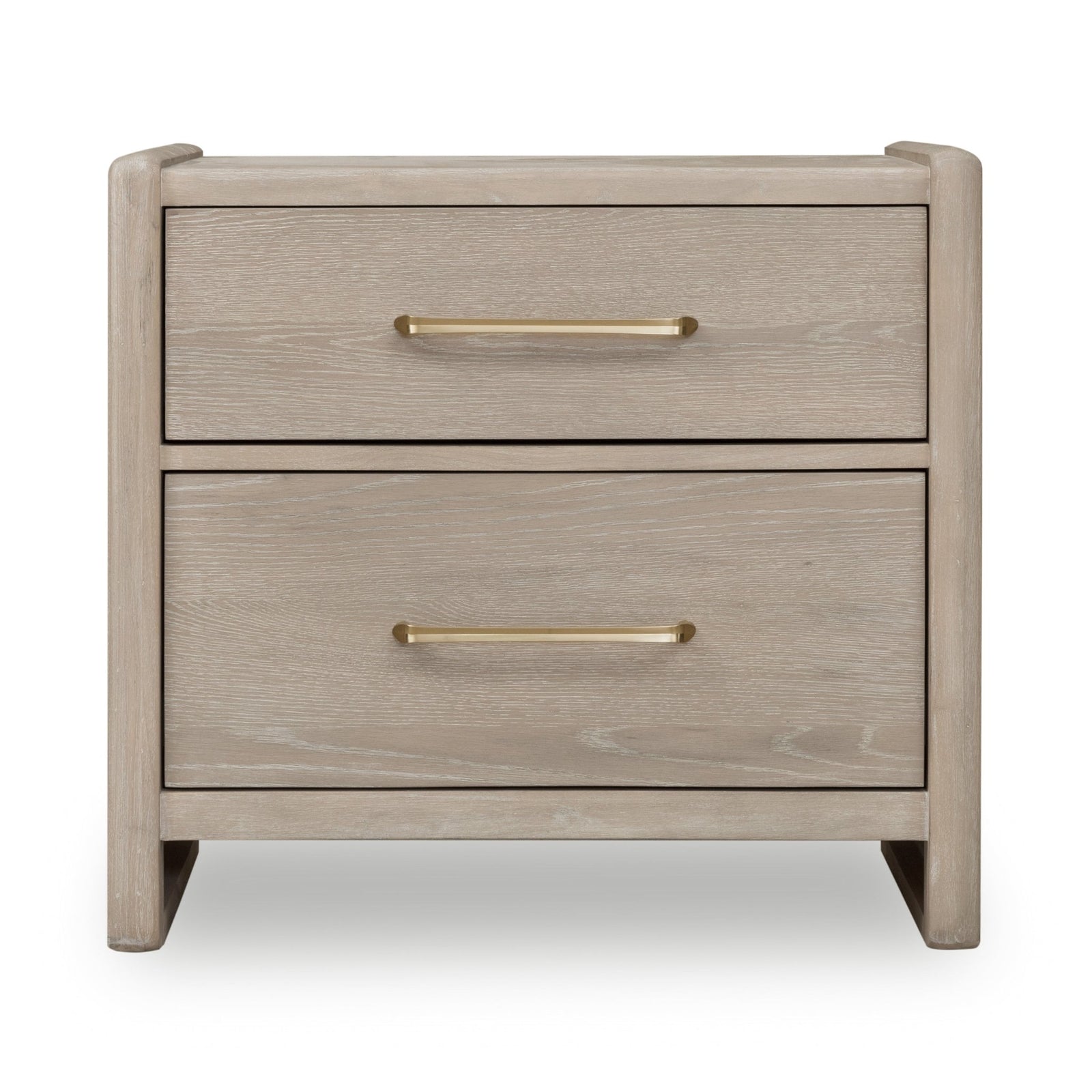 Gardenia 2 Drawer Oak Wood Nightstand in Chai Nightstand modern furniture Contempo Furniture