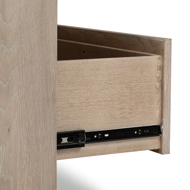 Gardenia Five Drawer Oak Wood Chest in Chai Chest modern furniture Contempo Furniture