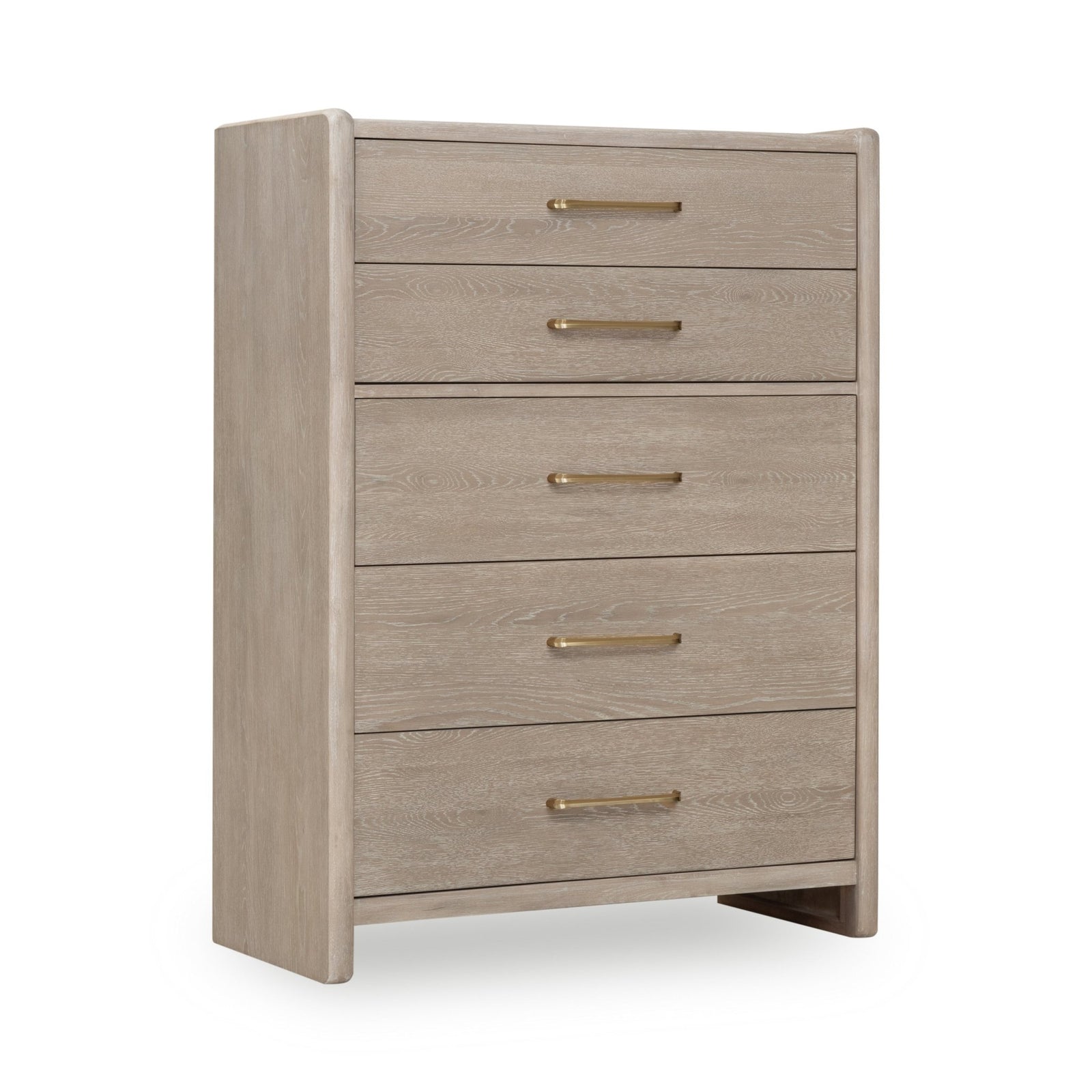 Gardenia Five Drawer Oak Wood Chest in Chai Chest modern furniture Contempo Furniture