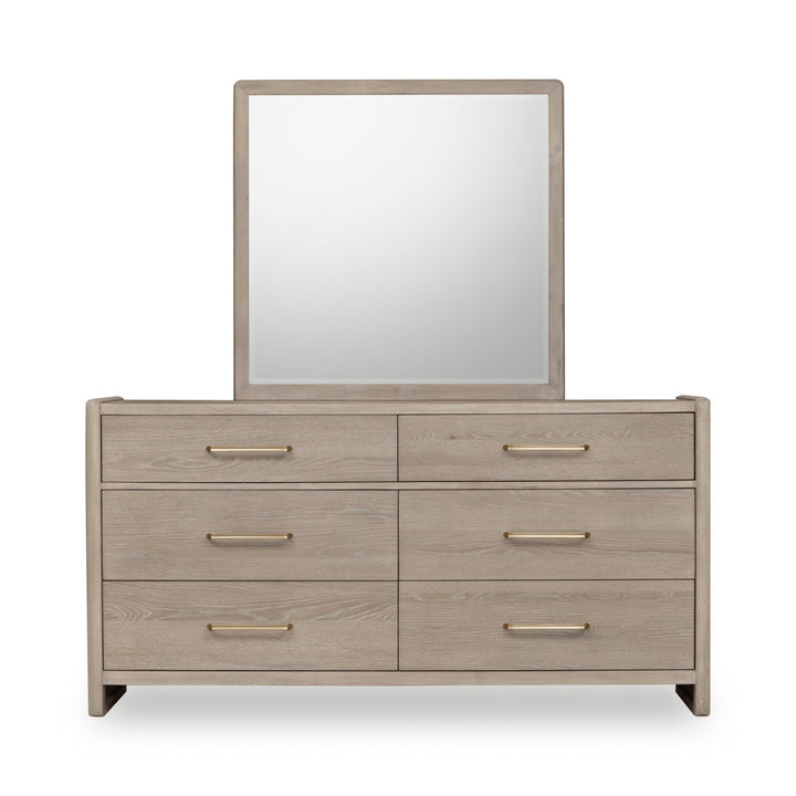 Gardenia Six Drawer Oak Wood Dresser in Chai Dresser modern furniture Contempo Furniture