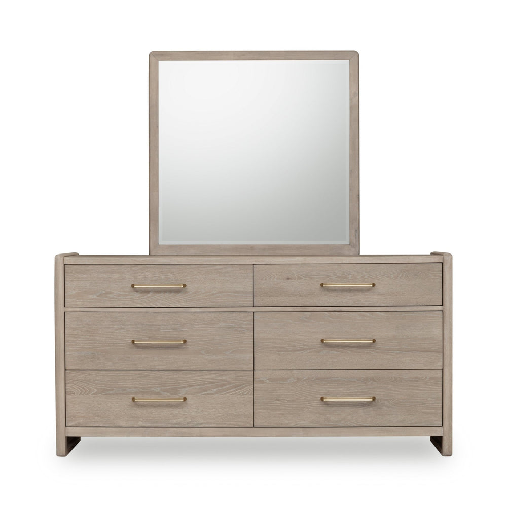 Gardenia Six Drawer Oak Wood Dresser in Chai Dresser modern furniture Contempo Furniture