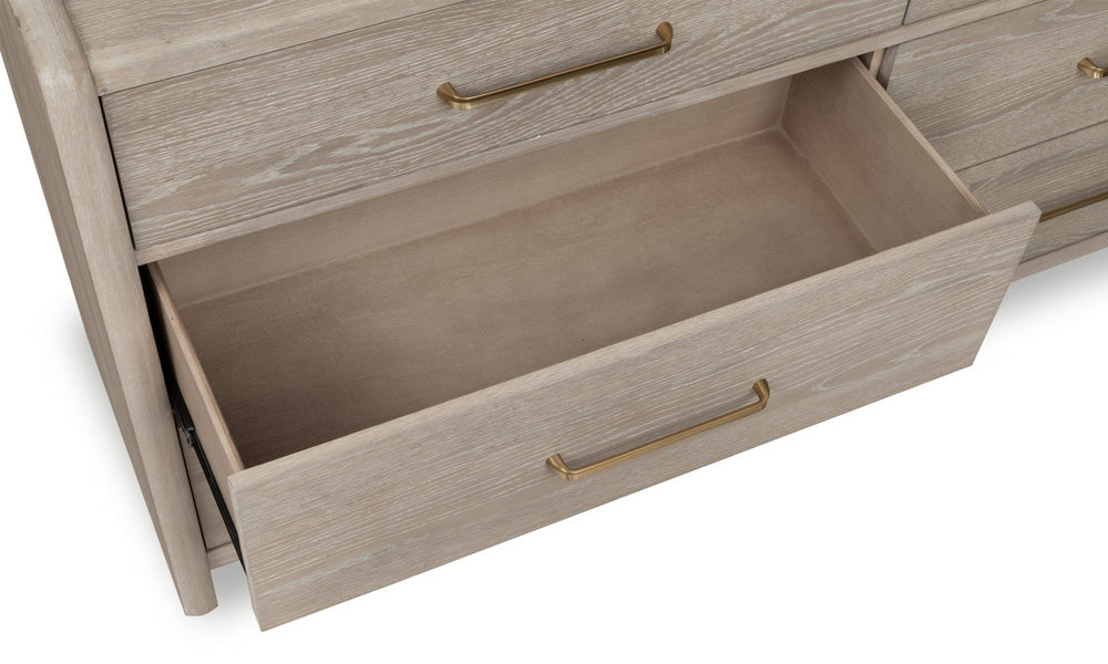 Gardenia Six Drawer Oak Wood Dresser in Chai Dresser modern furniture Contempo Furniture