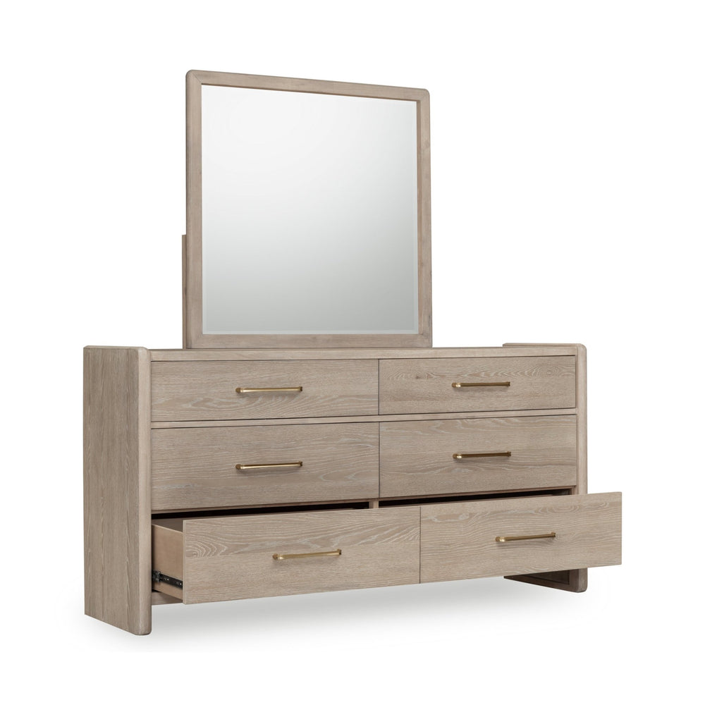 Gardenia Six Drawer Oak Wood Dresser in Chai Dresser modern furniture Contempo Furniture