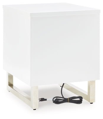 Gardoni Chairside End Table - White Chair Side Table modern furniture Contempo Furniture