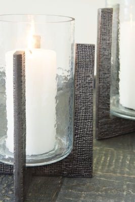 Garekton Candle Holder (Set of 2) - Dark Gray Candle &amp; Holder modern furniture Contempo Furniture
