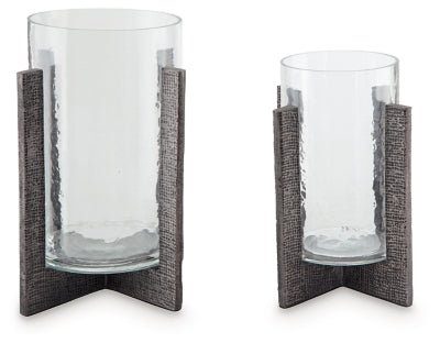 Garekton Candle Holder (Set of 2) - Dark Gray Candle &amp; Holder modern furniture Contempo Furniture