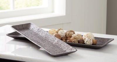 Garekton Tray (Set of 2) - Dark Gray Trays modern furniture Contempo Furniture