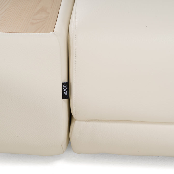 Garfield - Modern Off-White Leather 7-Piece Modular Sectional Sofa