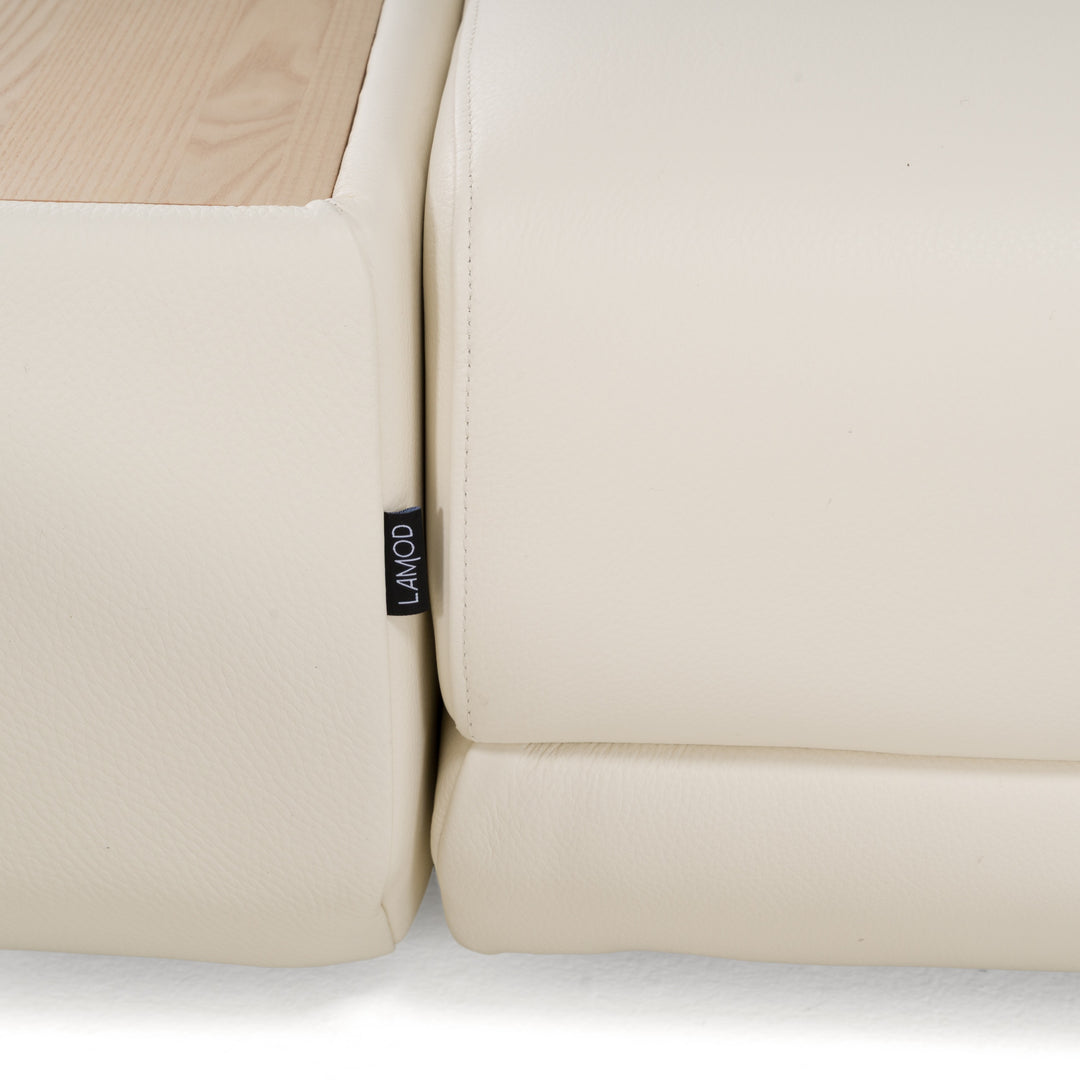 Garfield - Modern Off-White Leather 7-Piece Modular Sectional Sofa