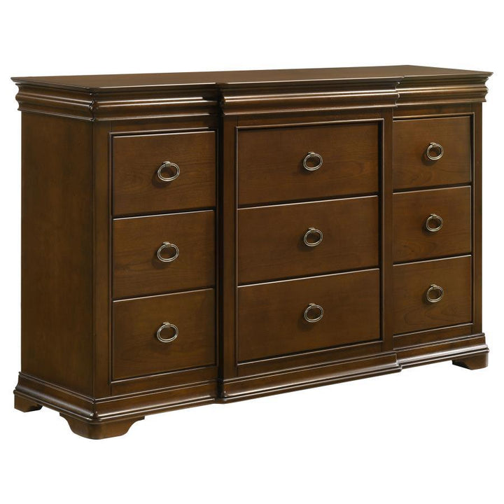 Garland - 11 - Drawer Bedroom Dresser Cabinet - Brown Cherry Dressers modern furniture Contempo Furniture