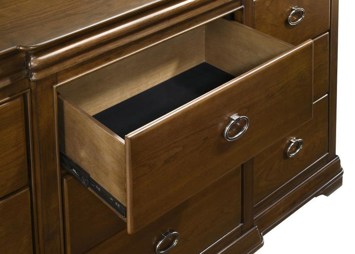 Garland - 11 - Drawer Bedroom Dresser Cabinet - Brown Cherry Dressers modern furniture Contempo Furniture