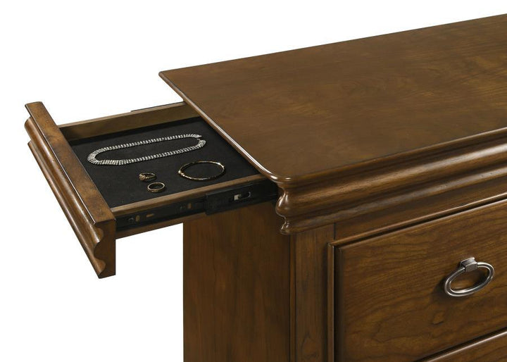 Garland - 11 - Drawer Bedroom Dresser Cabinet - Brown Cherry Dressers modern furniture Contempo Furniture