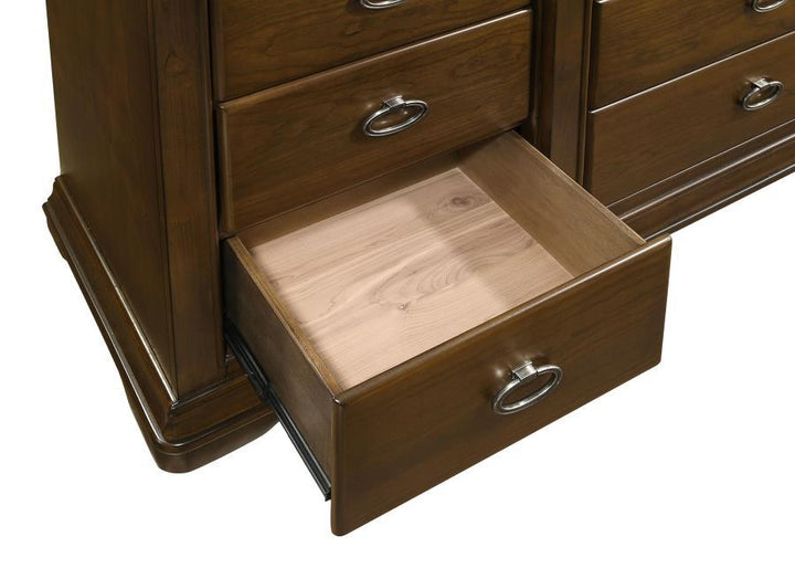 Garland - 11 - Drawer Bedroom Dresser Cabinet - Brown Cherry Dressers modern furniture Contempo Furniture