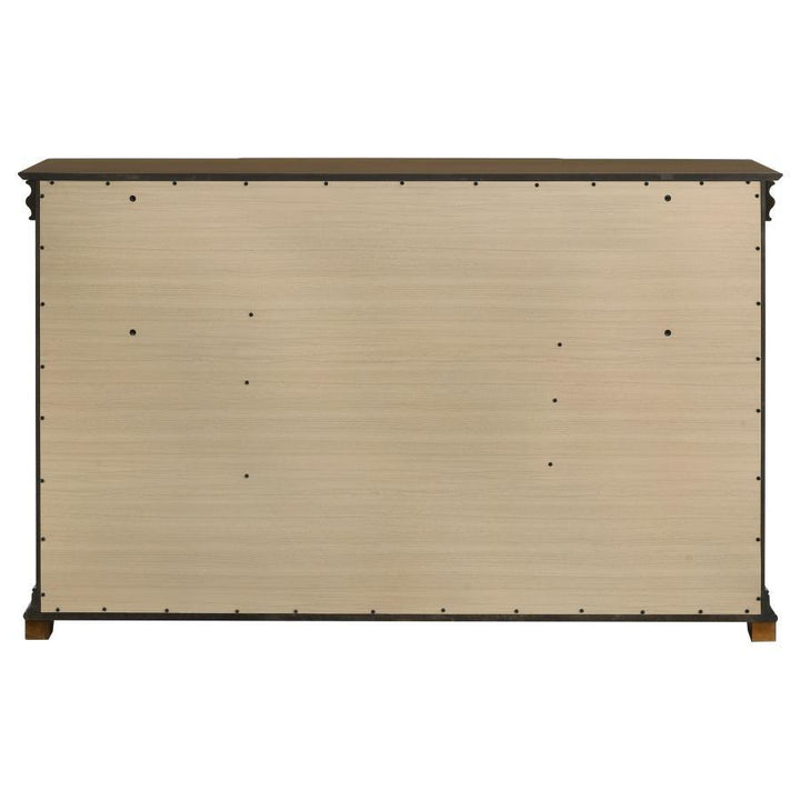Garland - 11 - Drawer Bedroom Dresser Cabinet - Brown Cherry Dressers modern furniture Contempo Furniture