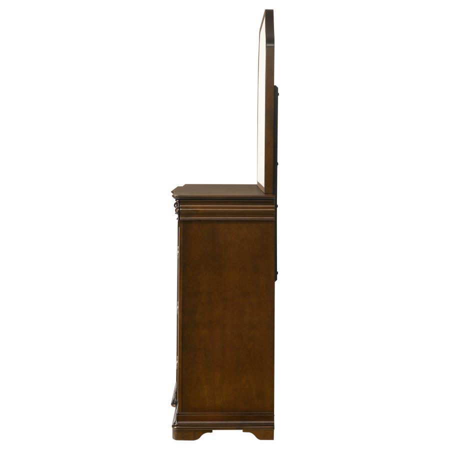 Garland - 11 - Drawer Bedroom Dresser With Mirror - Brown Cherry Dresser & Mirror modern furniture Contempo Furniture