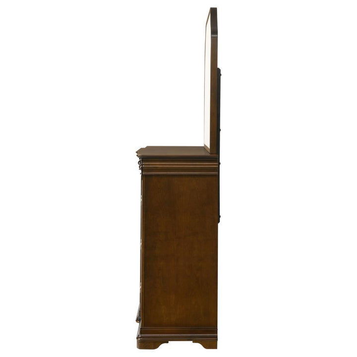 Garland - 11 - Drawer Bedroom Dresser With Mirror - Brown Cherry Dresser &amp; Mirror modern furniture Contempo Furniture