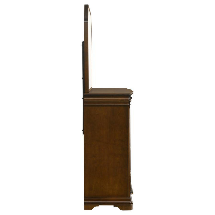 Garland - 11 - Drawer Bedroom Dresser With Mirror - Brown Cherry Dresser &amp; Mirror modern furniture Contempo Furniture