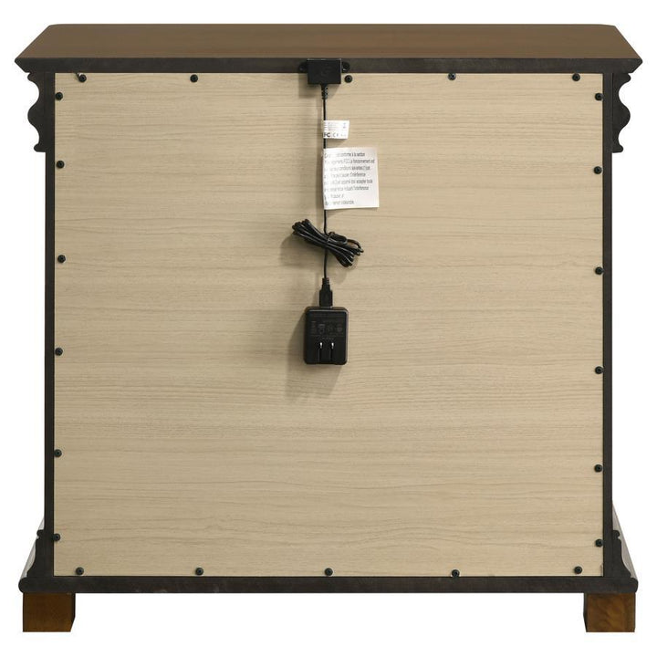 Garland - 3 - Drawer Nightstand Bedside Table - Brown Cherry Accent Nightstand modern furniture Contempo Furniture