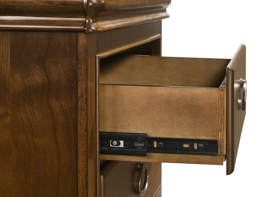 Garland - 3 - Drawer Nightstand Bedside Table - Brown Cherry Accent Nightstand modern furniture Contempo Furniture