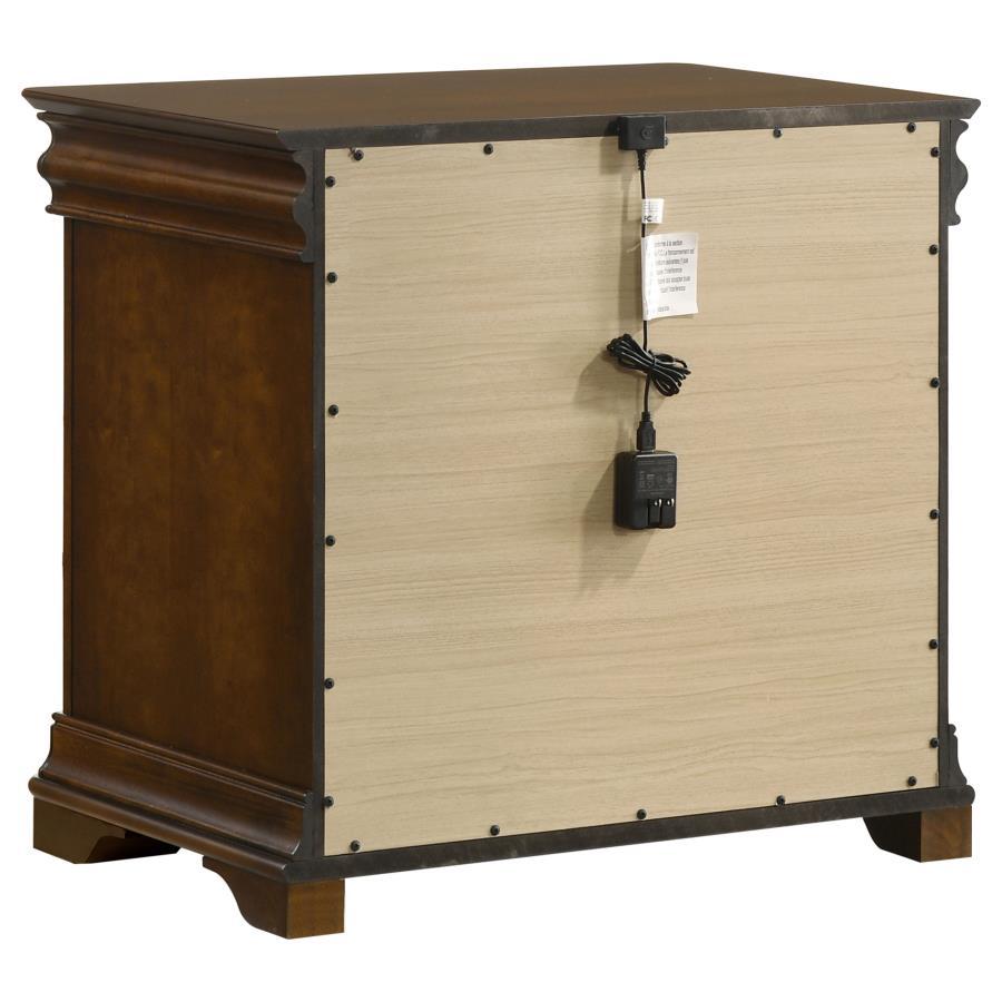 Garland - 3 - Drawer Nightstand Bedside Table - Brown Cherry Accent Nightstand modern furniture Contempo Furniture