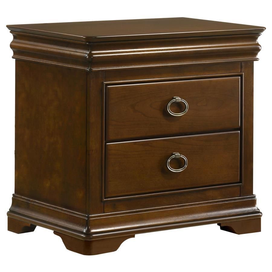 Garland - 3 - Drawer Nightstand Bedside Table - Brown Cherry Accent Nightstand modern furniture Contempo Furniture