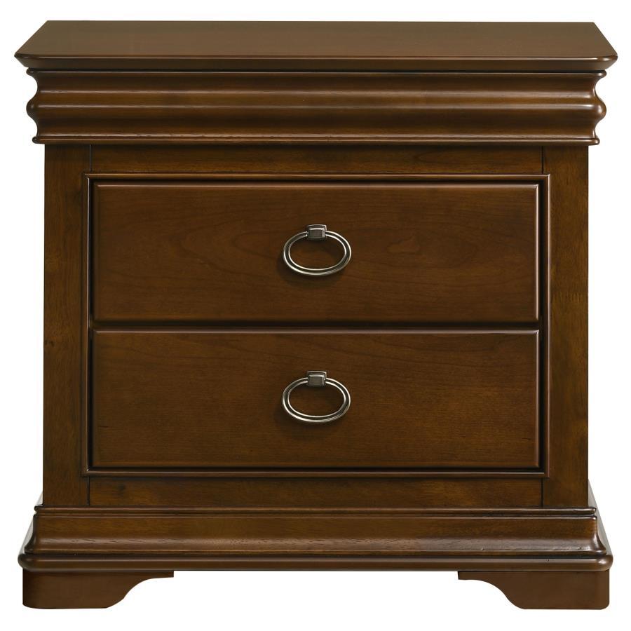 Garland - 3 - Drawer Nightstand Bedside Table - Brown Cherry Accent Nightstand modern furniture Contempo Furniture