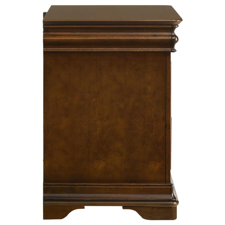 Garland - 3 - Drawer Nightstand Bedside Table - Brown Cherry Accent Nightstand modern furniture Contempo Furniture