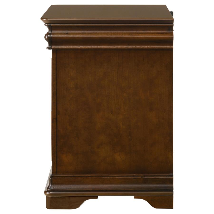 Garland - 3 - Drawer Nightstand Bedside Table - Brown Cherry Accent Nightstand modern furniture Contempo Furniture